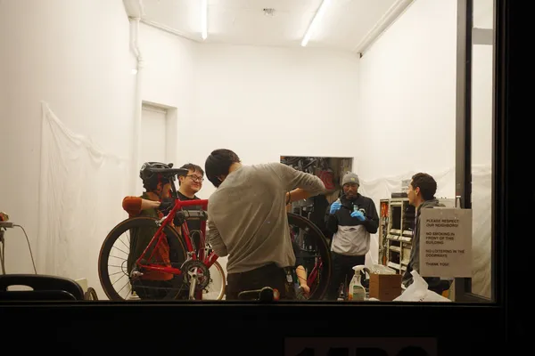 We do not store personal bikes overnight, repairs occasionally last late into the evening so you can ride home