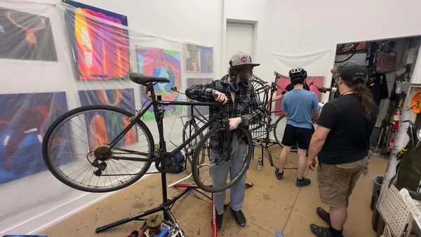 Learn to fix your bike surrounded by artwork
